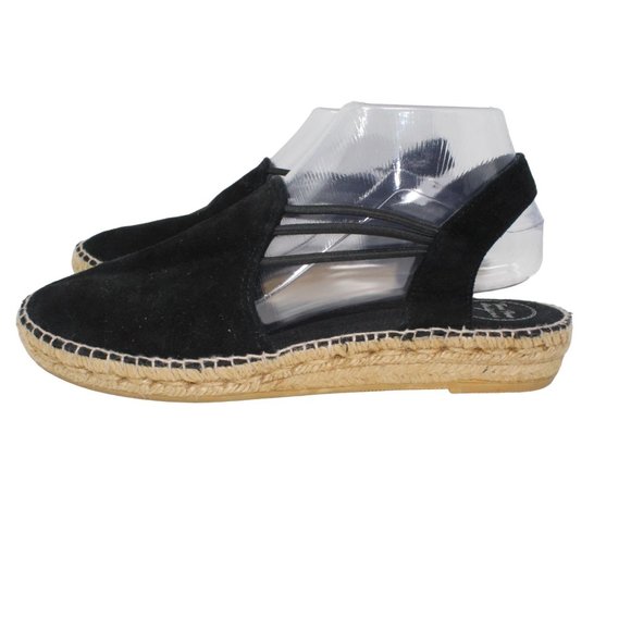 Toni Pons Womens Size 10.5 Nuria Black Suede Espadrille Slip On Sandals - Picture 7 of 16